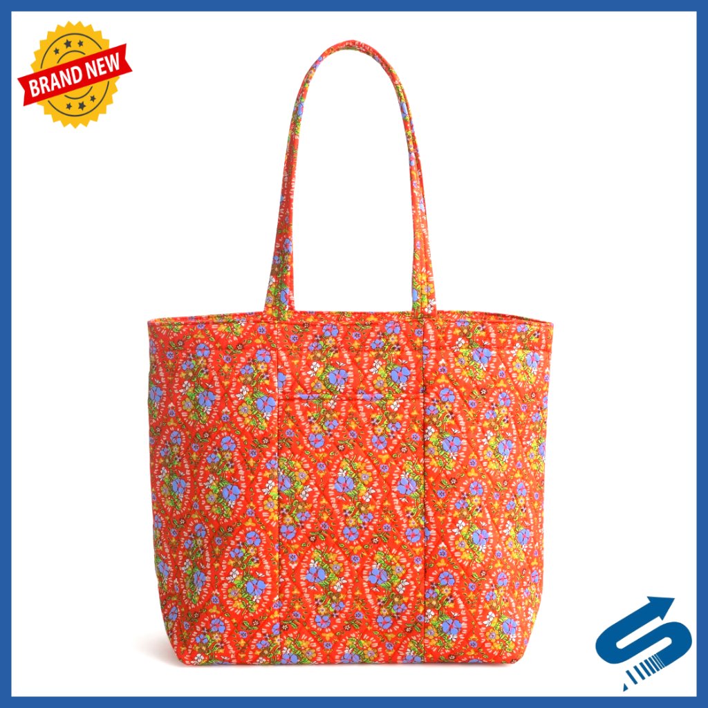 Premium Cotton Zip Tote Shoulder Bag With Multiple Pockets